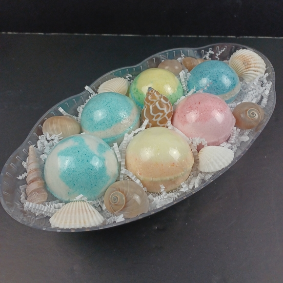 Handmade 6 Luxury Bathbombs Gift Basket Bath Set Bahama Tropical - Picture 6 of 6